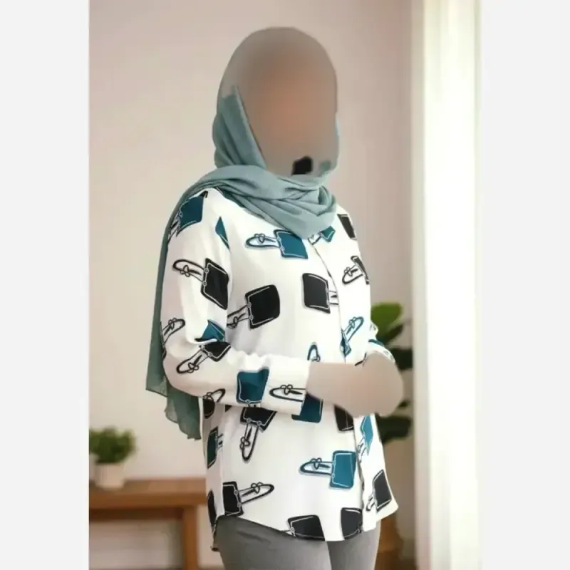 شومیز زنانه مدل دریا جنس بوگاتی درجه یک فری سایز - تصویر 3