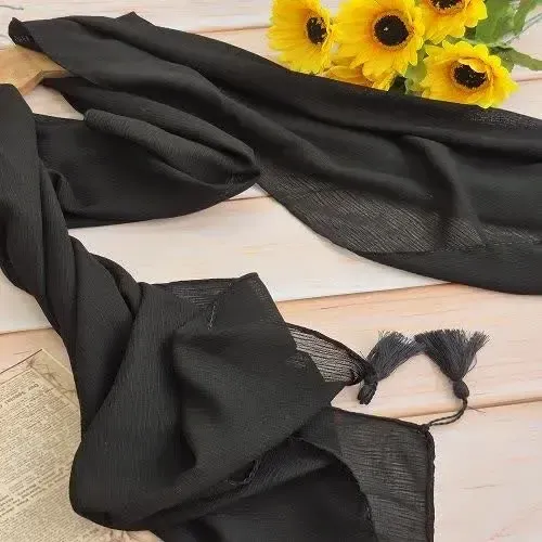 شال درختی تابستونی شیری رنگ قواره 200 در 75 سبک و خنک