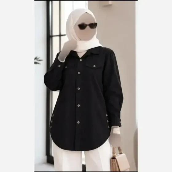 مانتو کتان زنانه و دخترانه بغل دکمه ژینا پاییزی