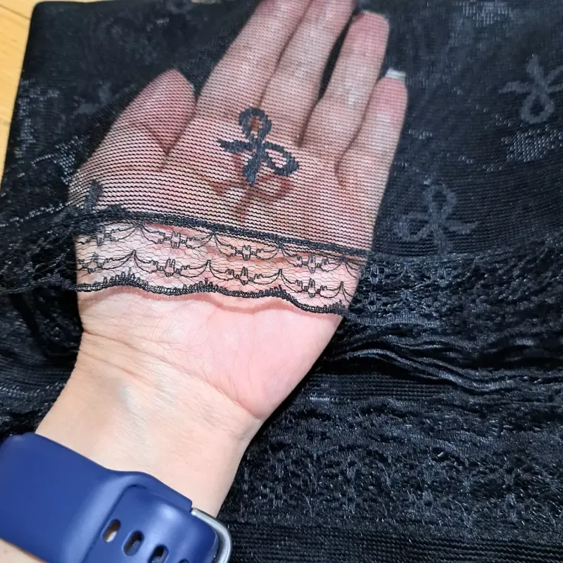 شال پاپیونی توری مجلسی زنانه دور گیپور سایز 170 در 60 رنگبندی متنوع - تصویر 7