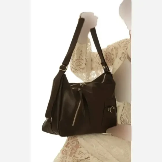 کیف دو کاره دوشی و کوله پشتی مدل مارکیز سایز 41 در 26 رنگ مشکی شکلاتی سرمه ای موکا متریال وارداتی