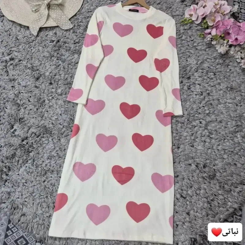 ماکسی مخمل مدل قلبی زنانه آستین بلند سایز 38 تا 48 - تصویر 2