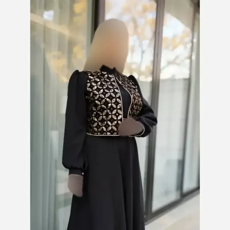 سه تیکه پیراهن و جلیقه و کمربند زرین کرپ مازراتی مشکی - تصویر 5