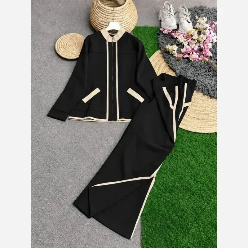 ست سویشرت و شلوار زنانه جنس سوپرمازراتی گرم بالا سایز 38 تا 46 رنگ مشکی قهوه ای سرمه ای - تصویر 9