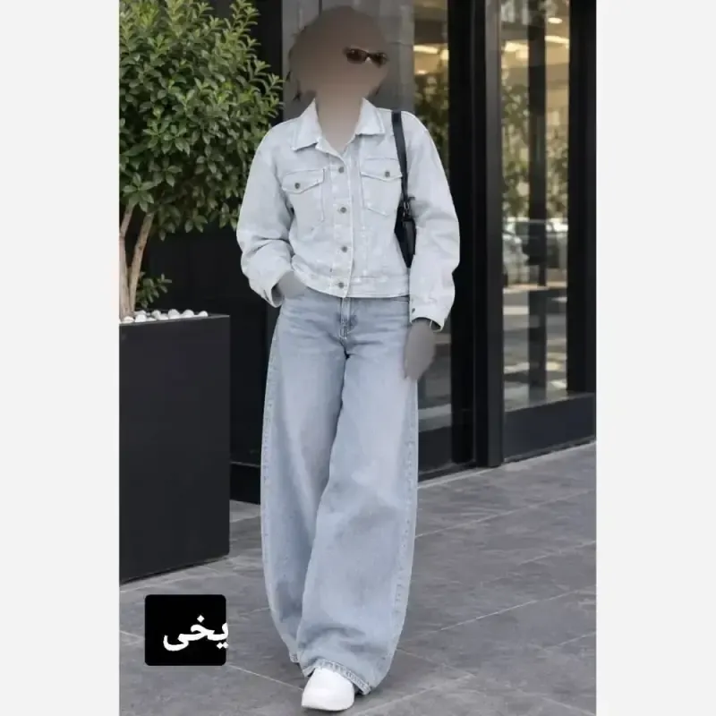شومیز جین زنانه لعیا آستین بلند جلو دکمه دار سایز 38 تا 46 - تصویر 5