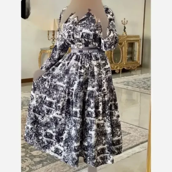 ست دو تیکه مجلسی کرپ خاویاری سایز 38 تا 44