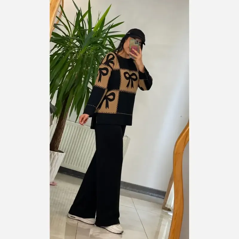 ست بافت پاپیون ادرینا جنس بافت گرم بالا سایز 38 تا 48 - تصویر 7