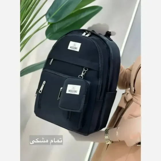کوله پشتی مدرسه دیبا ضد آب مشکی و مشکی کرم