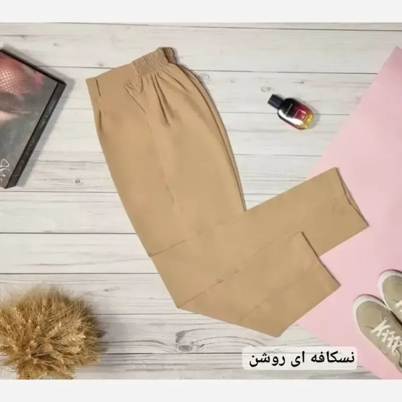 شلوار کرپ مام استایل پاکتی زنانه دابل گرم بالا سایز بزرگ - تصویر 16