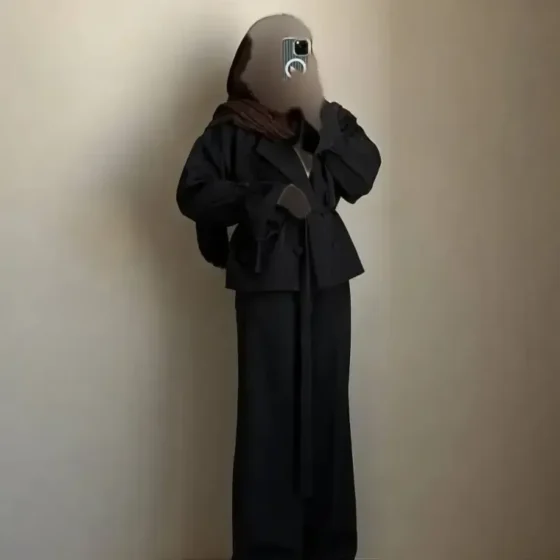 کت شلوار زنانه مازراتی مدل نیایش آستین عروسکی