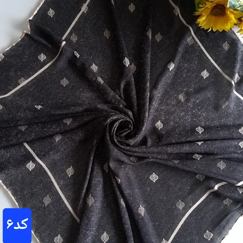 روسری نخی کشمیر قواره 140 مدل برگ دور دست دوز - تصویر 13